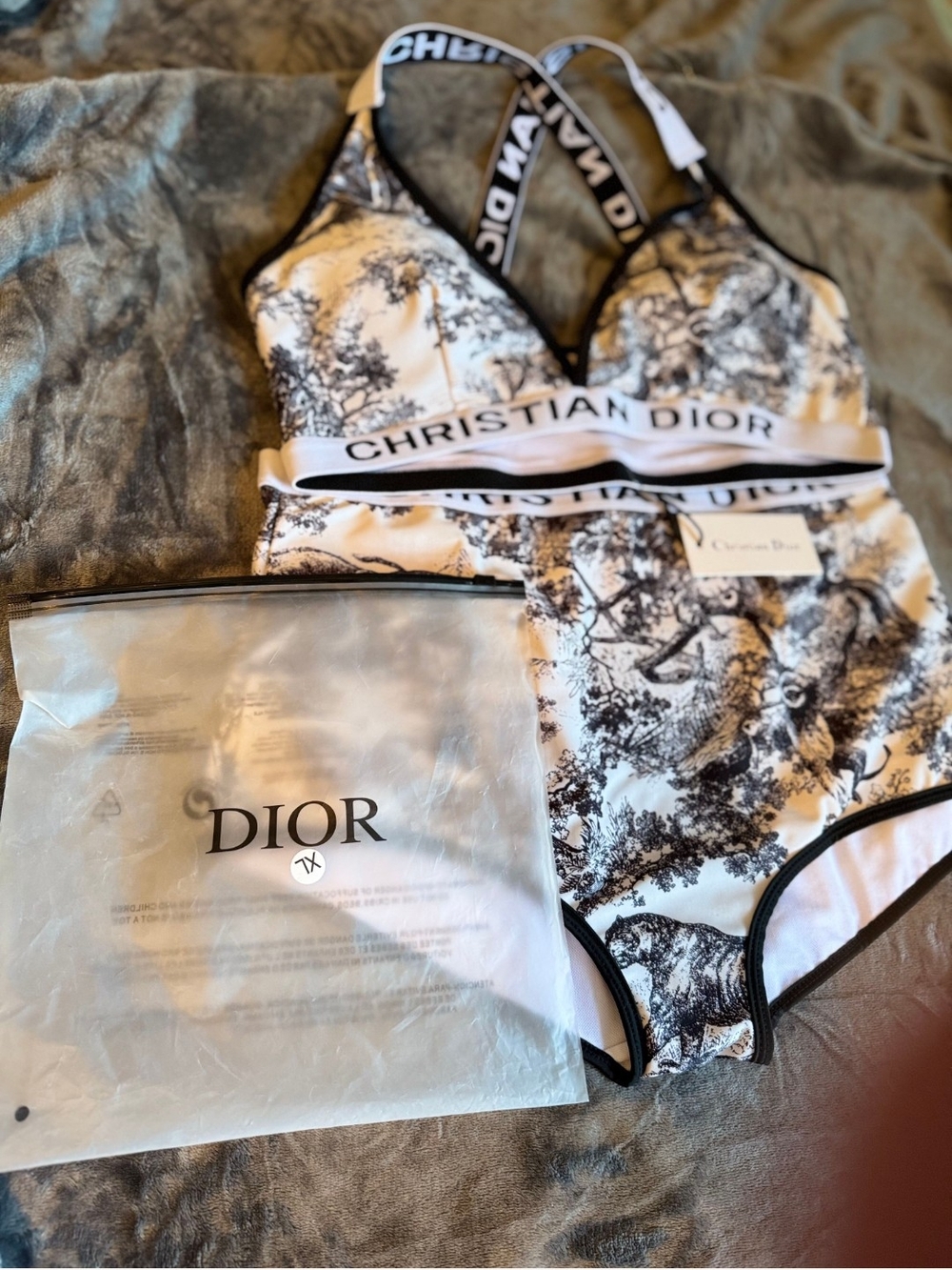 Dior Women's One-Piece Swimsuit in Black & White Toile🌷🌷 - Picture 4 of 13